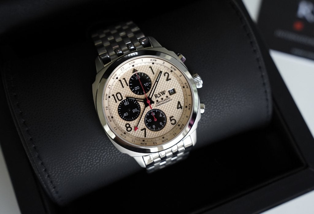 RWS - Master Chronograph GMT (ETA Valjoux 7754 GMT), Overige merken, Staal, Staal, Nieuw