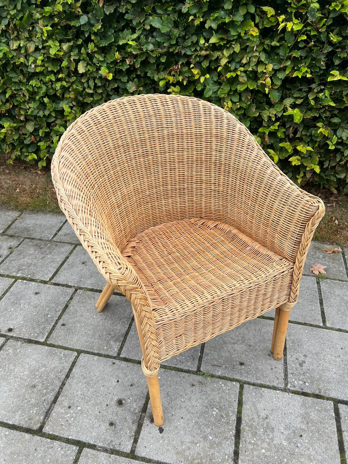 Te Koop : Rieten Fauteuil Tuin Stoel Riet Rotan, Tuin en Terras, Tuinstoelen, Ophalen, Zo goed als nieuw, Rotan