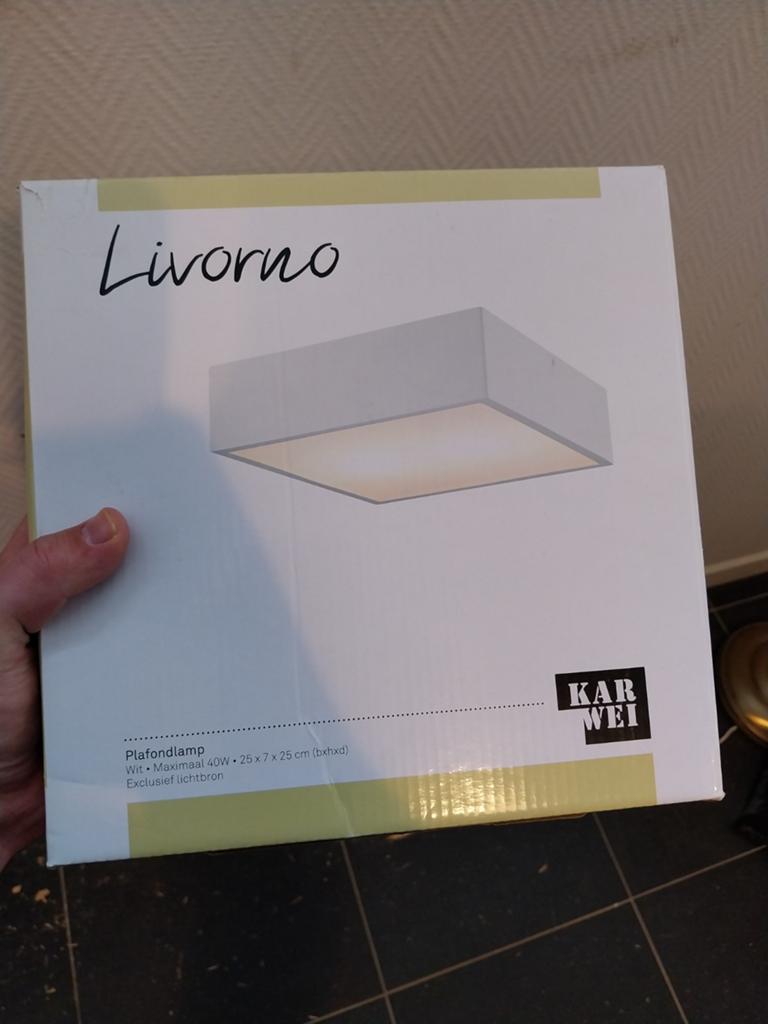 Nieuwe Livorno Plafondlamp Wit - Karwei, Ophalen, Nieuw, Overige materialen, Modern, Strak