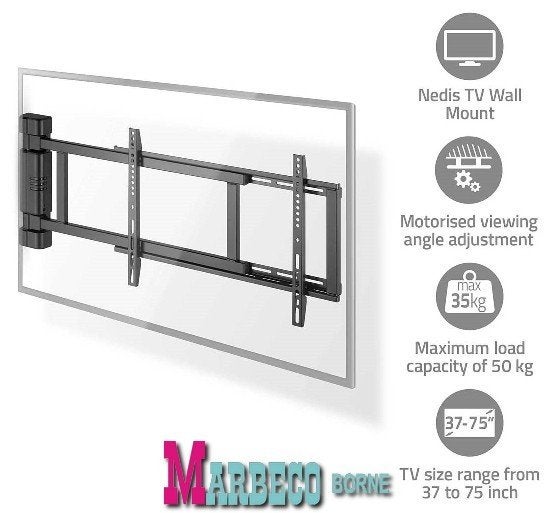 Elektrische TV Muurbeugel, Wandbeugel, Afstandsbediening, Audio, Tv en Foto, Televisiebeugels, Nedis, Nieuw, Info@marbeco.nl, Ophalen of Verzenden