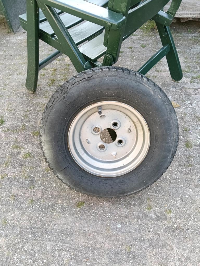 Aanhanger of vouwwagenwiel 145/80R10 - 4x100 - 375 kg, Ophalen of Verzenden, Gebruikt
