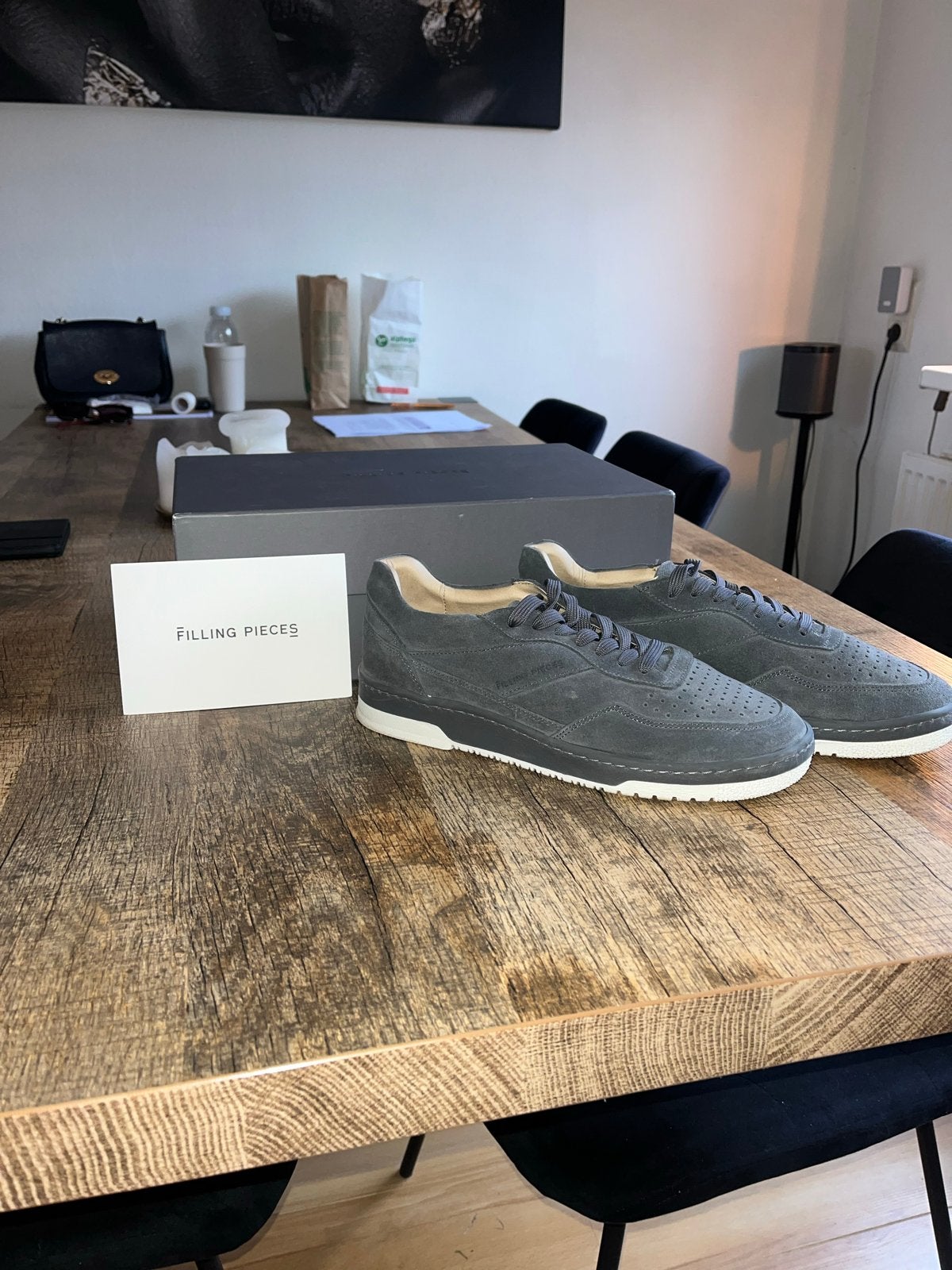 Filling Pieces Ace Suede Dark Grey Sneakers - Maat 41, Ophalen of Verzenden, Nieuw, Overige kleuren, Sneakers of Gympen
