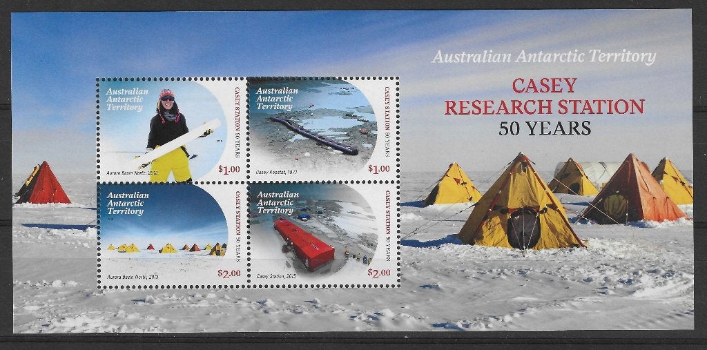 AAT 2019, mi blok 26 "50yrs Casey Research Station" postfris, Ophalen of Verzenden, Postfris