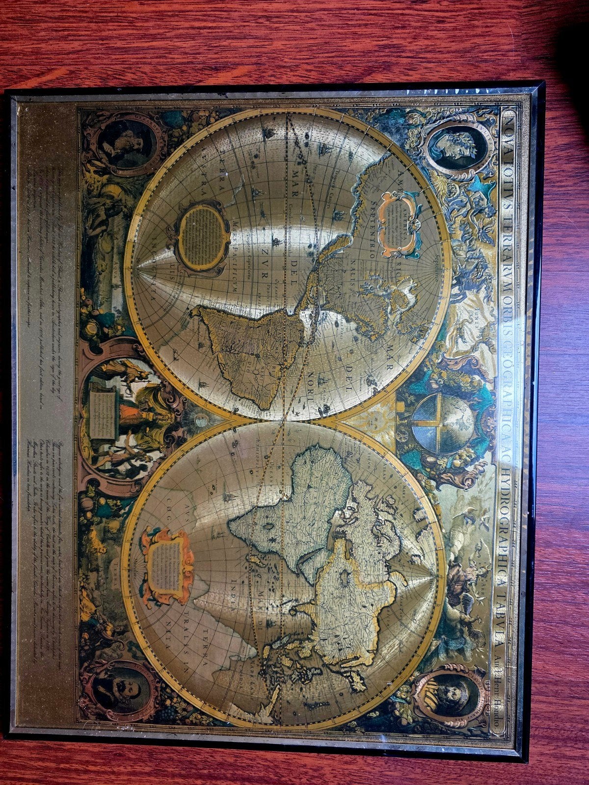 Luxe wereldkaart Henricus Hondius, Ophalen of Verzenden