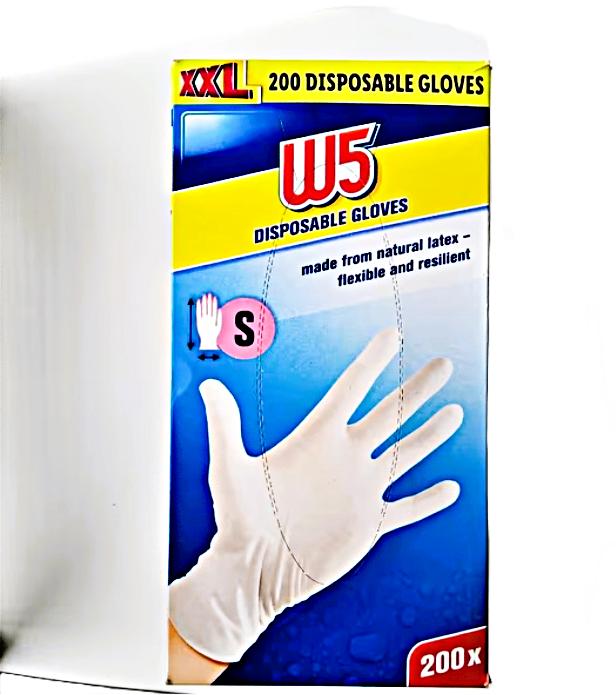 W5 200 latex disposable wit hand/gloves/maat S, Ophalen of Verzenden, Overige typen