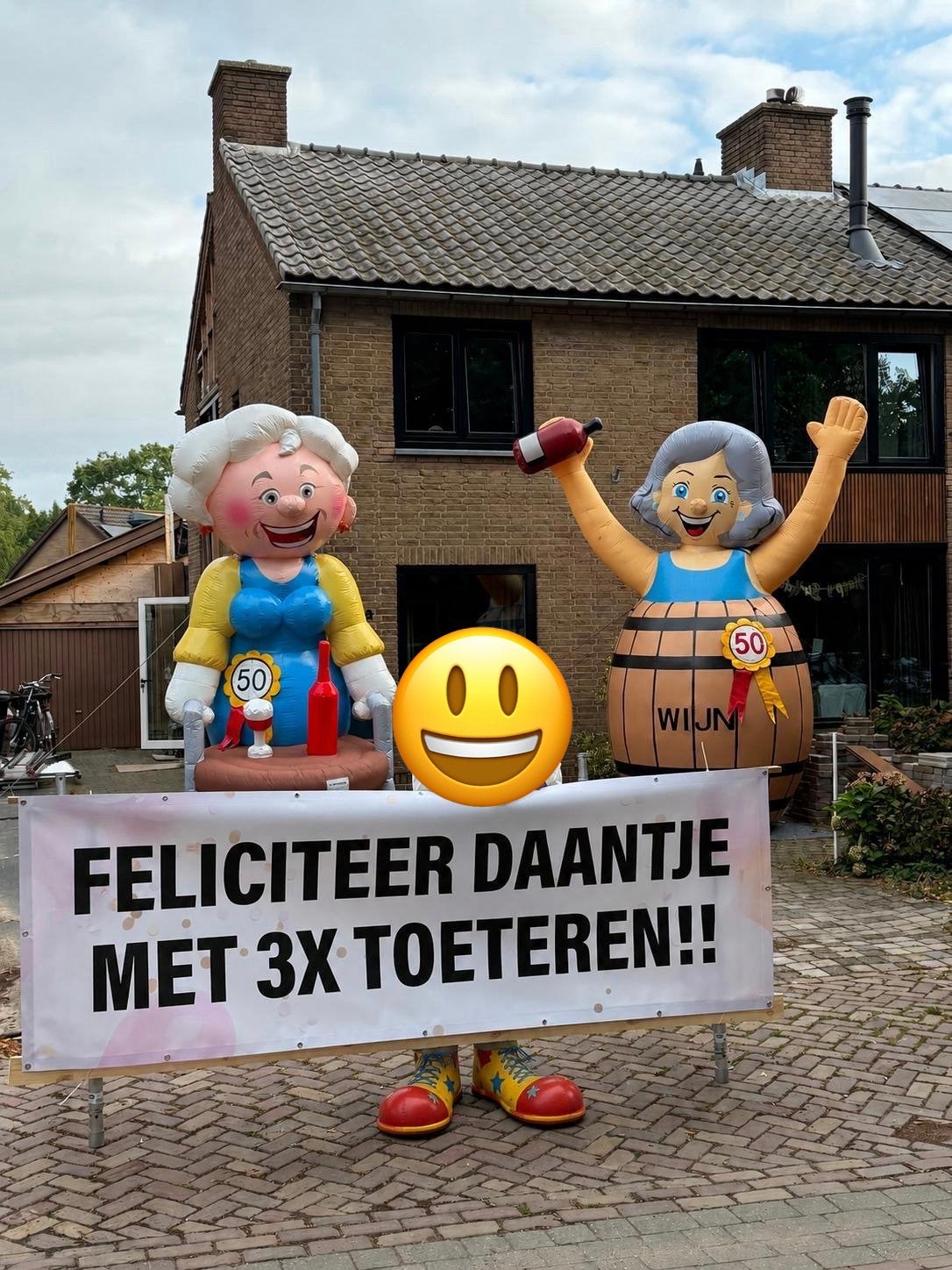 Spandoek voor een Daniëlle/Daantje, verjaardag, toeteren, Ophalen of Verzenden, Zo goed als nieuw, Versiering, Verjaardag