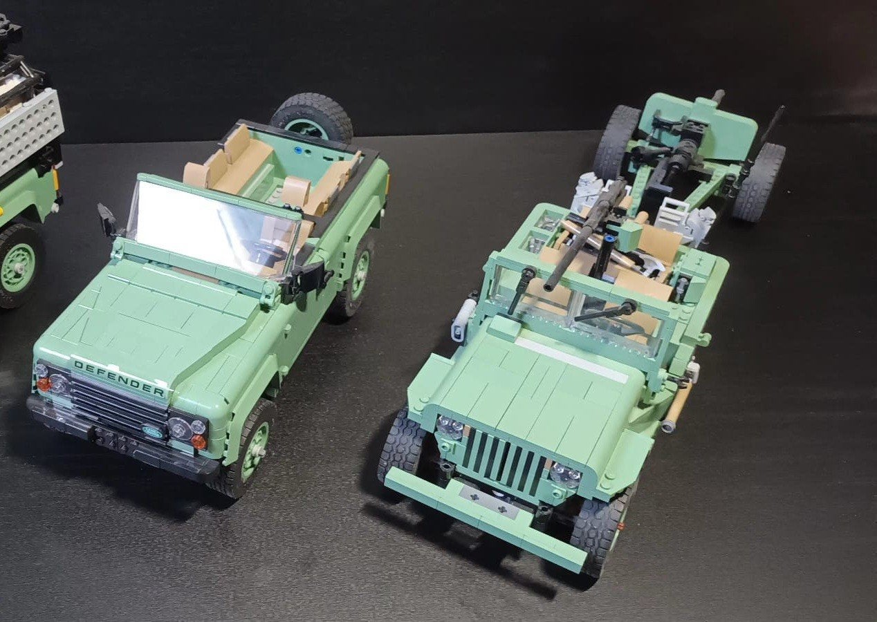 2 x lego jeep (echte lego  gebouwd van de classic defender, Ophalen of Verzenden, Zo goed als nieuw
