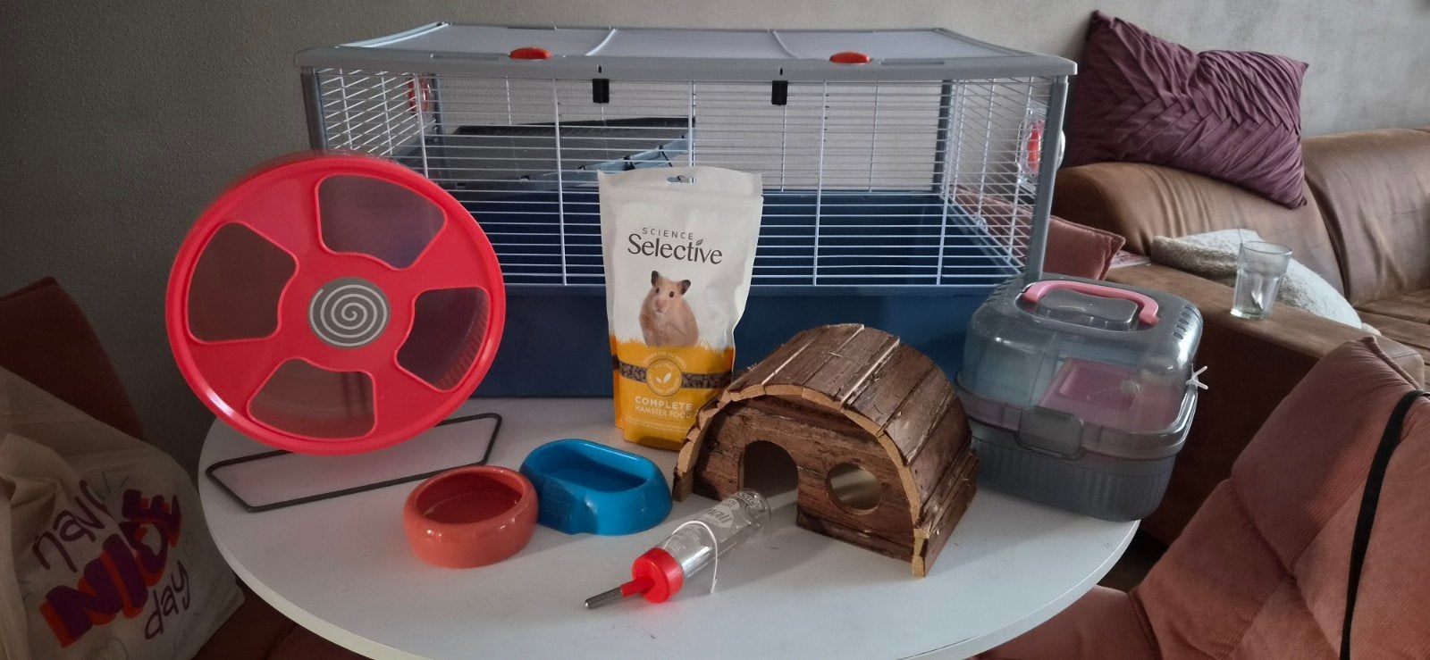 Hamsterkooi met groot rad, Dieren en Toebehoren, Ophalen, Gebruikt