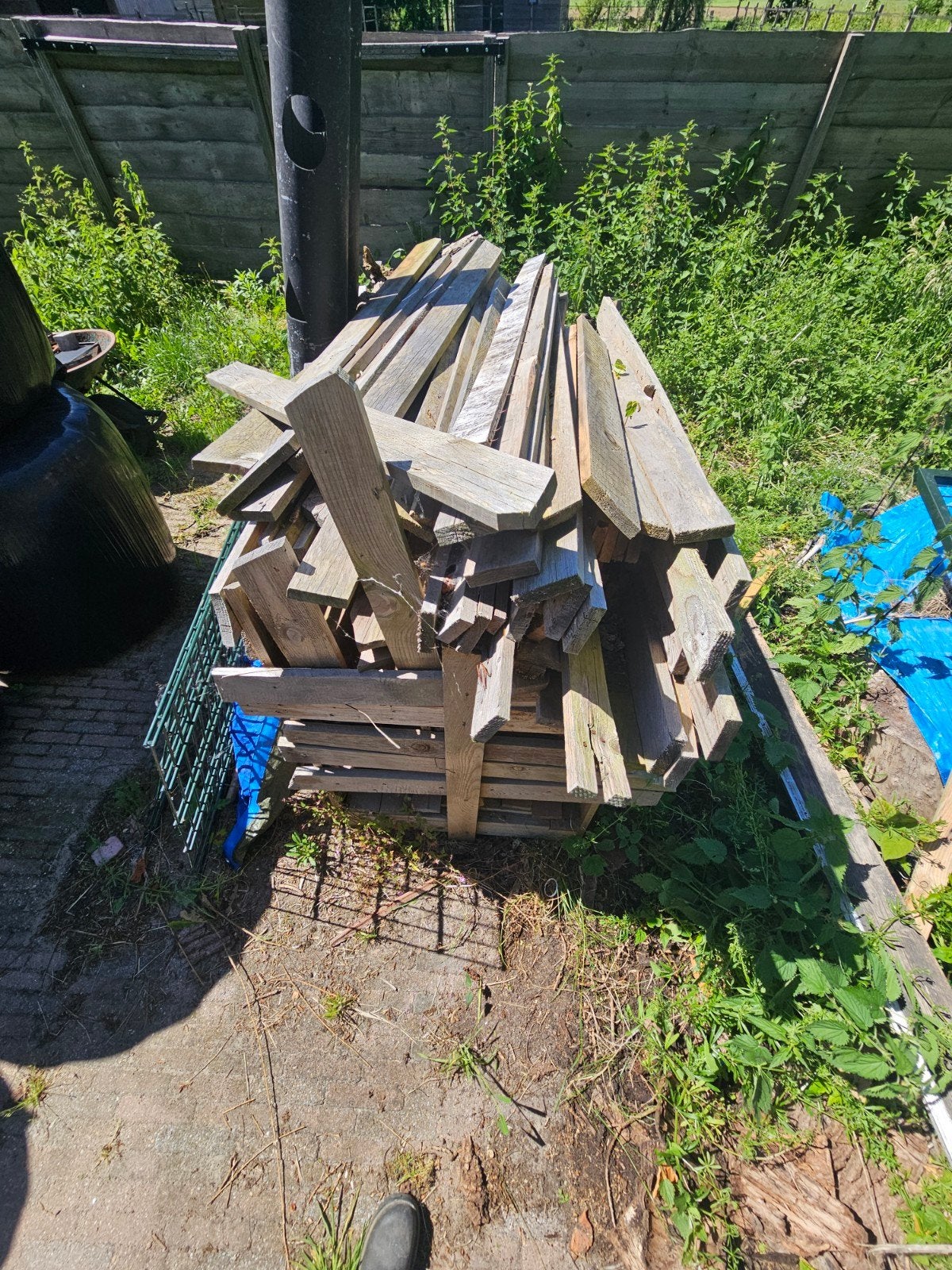 Partij gebruikt hout en planken /pallethout / brandhout, Doe-het-zelf en Verbouw, Hout en Planken, Gebruikt, 25 tot 50 mm, Ophalen of Verzenden