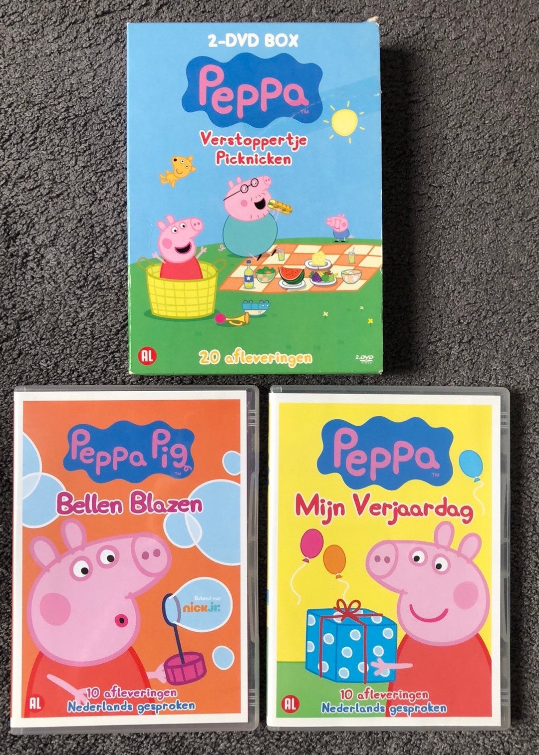 Peppa Pig DVD Box: Verstoppertje, Picknicken, Bellen Blazen, Gebruikt, Animatie, Verzamelbox, Alle leeftijden