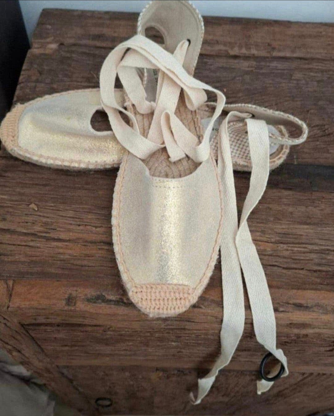 espadrilles goudkleurige nieuw, Ophalen, Nieuw, Overige kleuren, Espadrilles of Moccasins