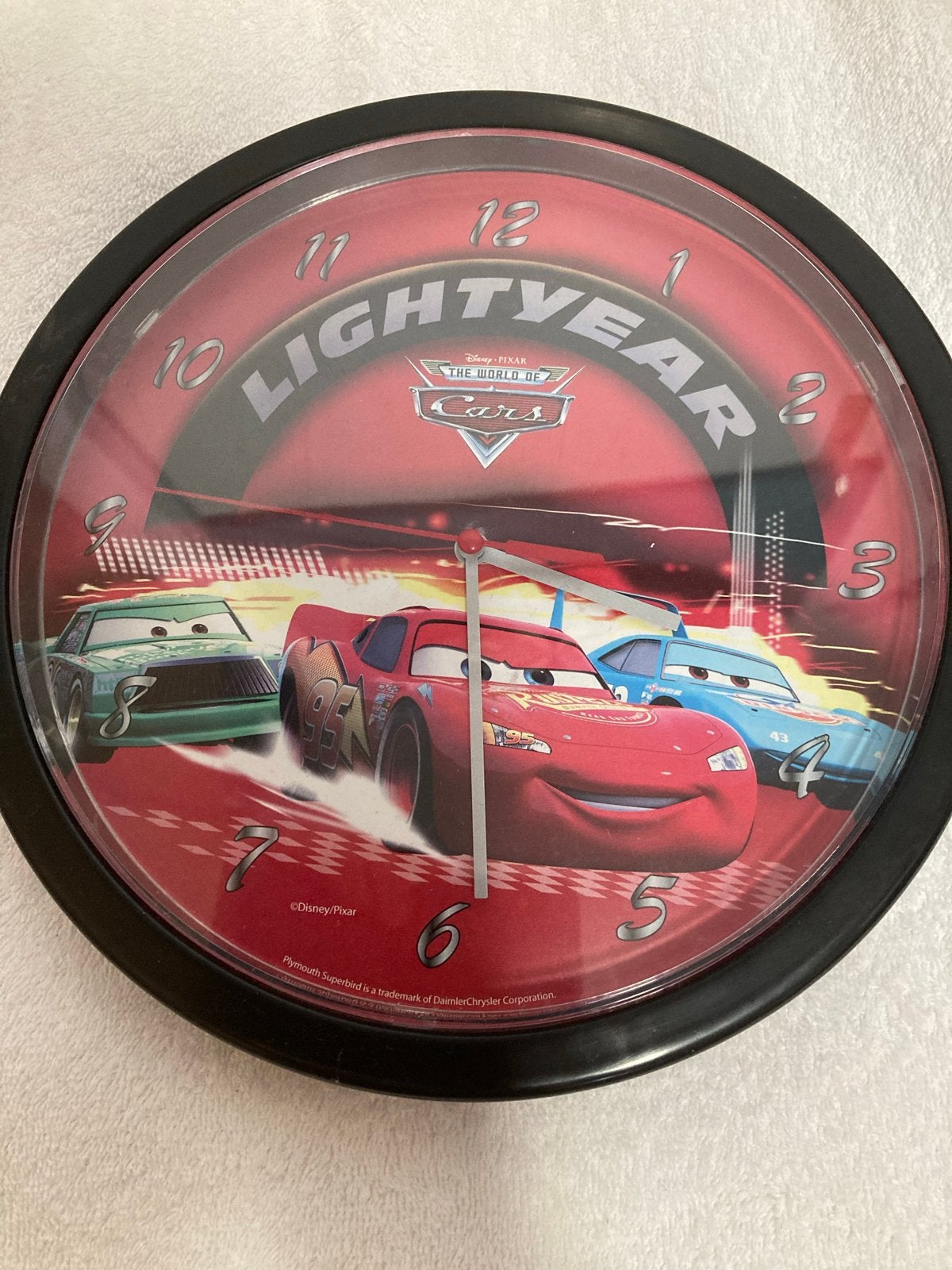 Disney Pixar Cars wandklok - Bliksem McQueen, Gebruikt, Ophalen of Verzenden, Ophangbaar, Disney