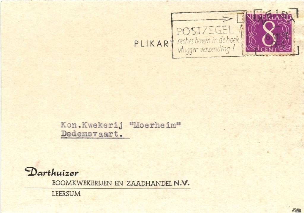 Darthuizer Boomkwekerijen en Zaadhandel NV, Leersum - 07.196, Ophalen of Verzenden, Briefkaart