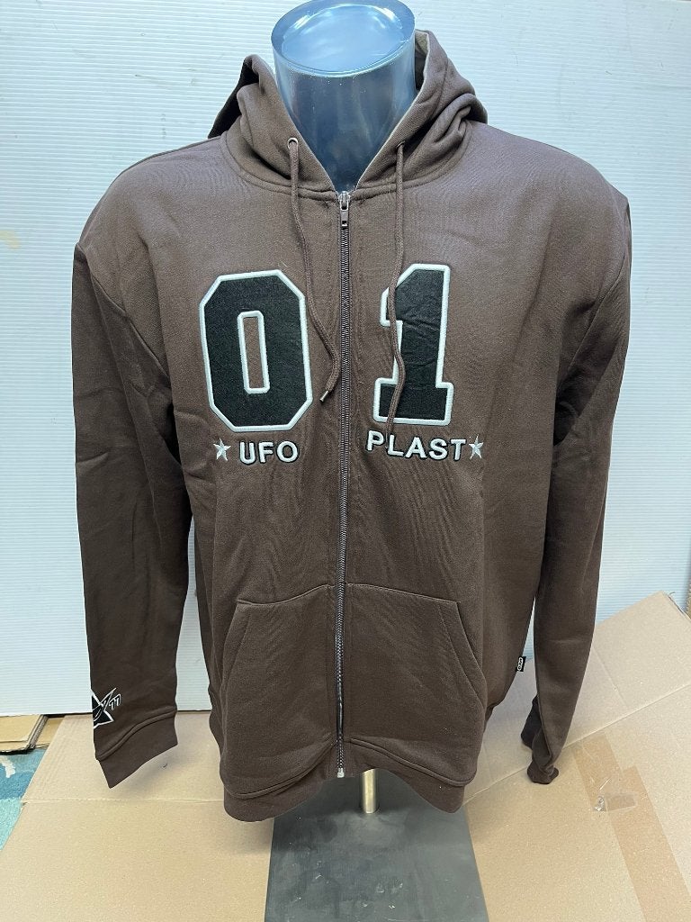 UFO hoodie met rits, Maat 52/54 (L), Bruin, UFO, Nieuw