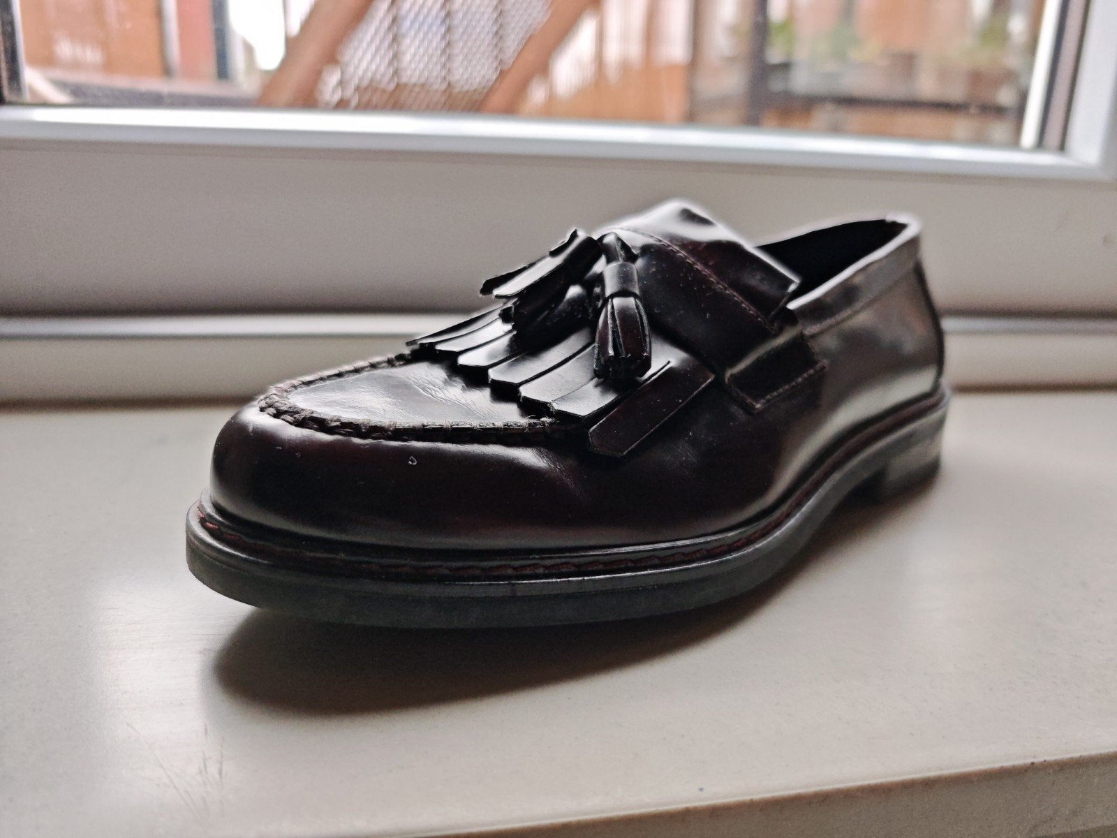 Zara heren loafers, roodbruin leer, maat 41, Loafers, Ophalen of Verzenden, Zo goed als nieuw, Bruin
