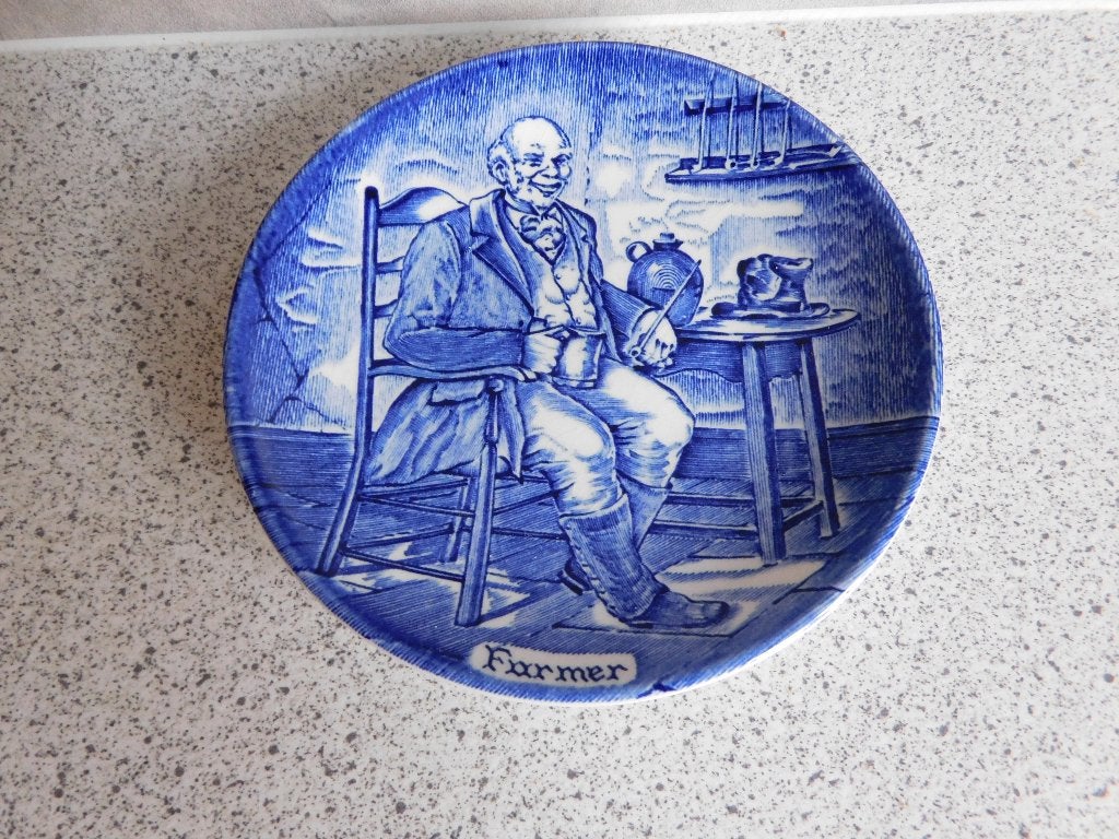 Bord 11 cm. Blauw Farmer Enoch Wedgwood, Ophalen of Verzenden