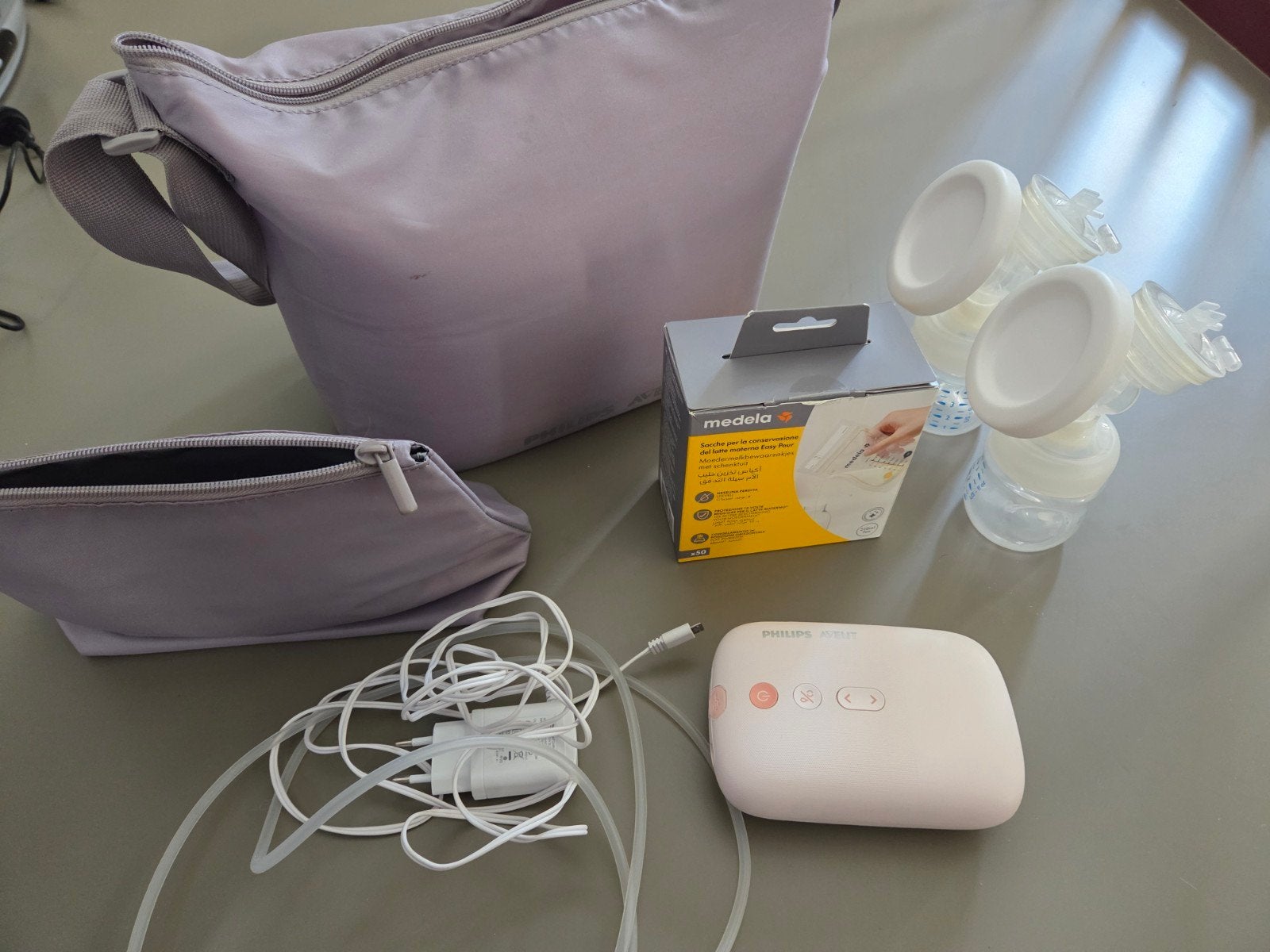 Philips Avent Draagbare Dubbele Elektrische Borstkolf, Ophalen of Verzenden, Gebruikt