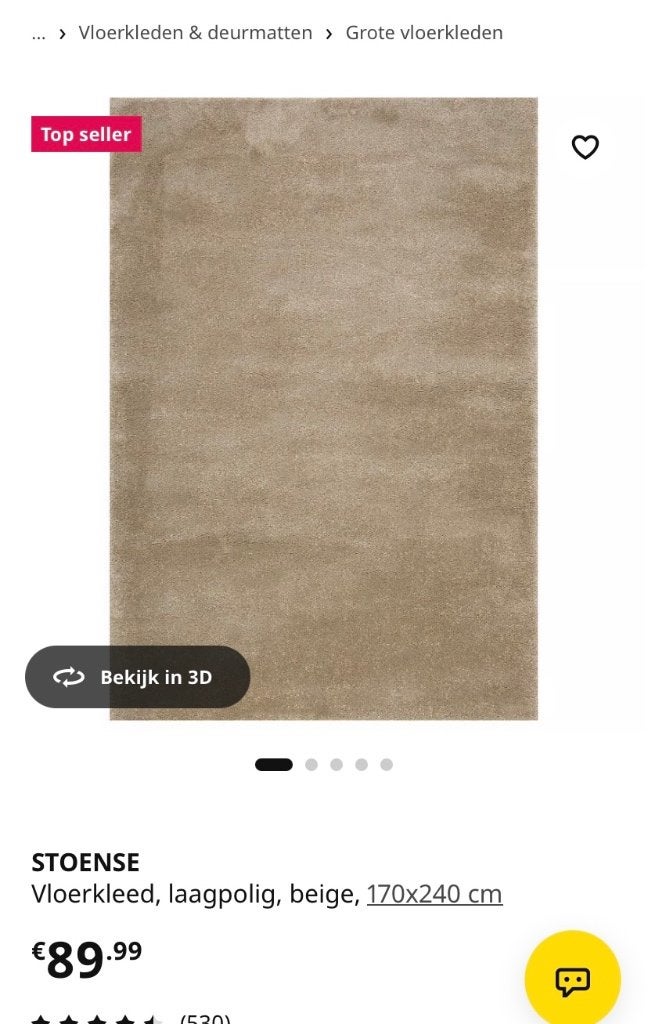 Stoense vloerkleed beige, Ophalen, Beige, Zo goed als nieuw, 200 cm of meer