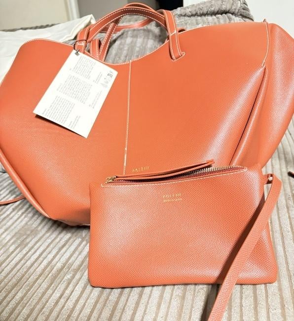 Polène Cyme Edition Textured Camel (Large), Ophalen of Verzenden, Nieuw, Bruin, Shopper