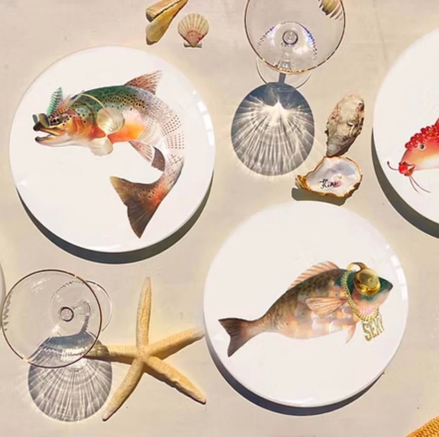 Nieuw Borden mediteraanse vissen, Antiek en Kunst, Ophalen