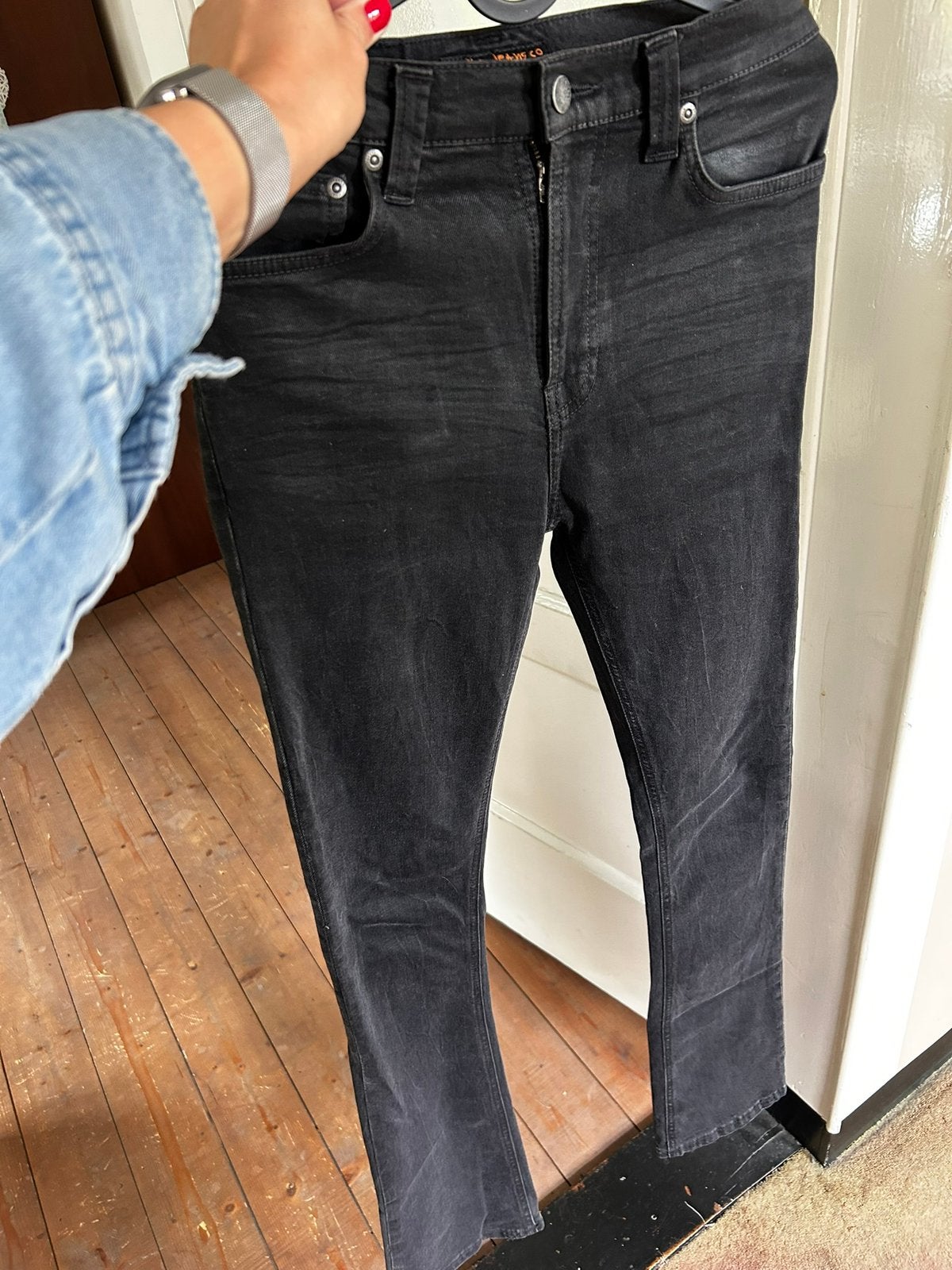 Nudie jeans high waiste, Verzenden, Zo goed als nieuw, Zwart, W32 (confectie 46) of kleiner