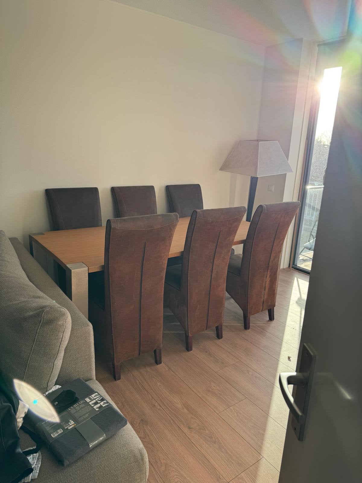 6 bruine eetkamerstoele, Bruin, Zo goed als nieuw, Vijf, Zes of meer stoelen, Hout