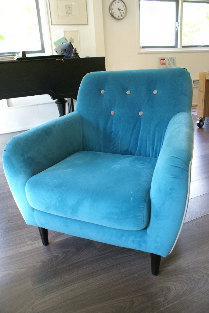 Stoel, Ophalen, Blauw, Stof, Eén