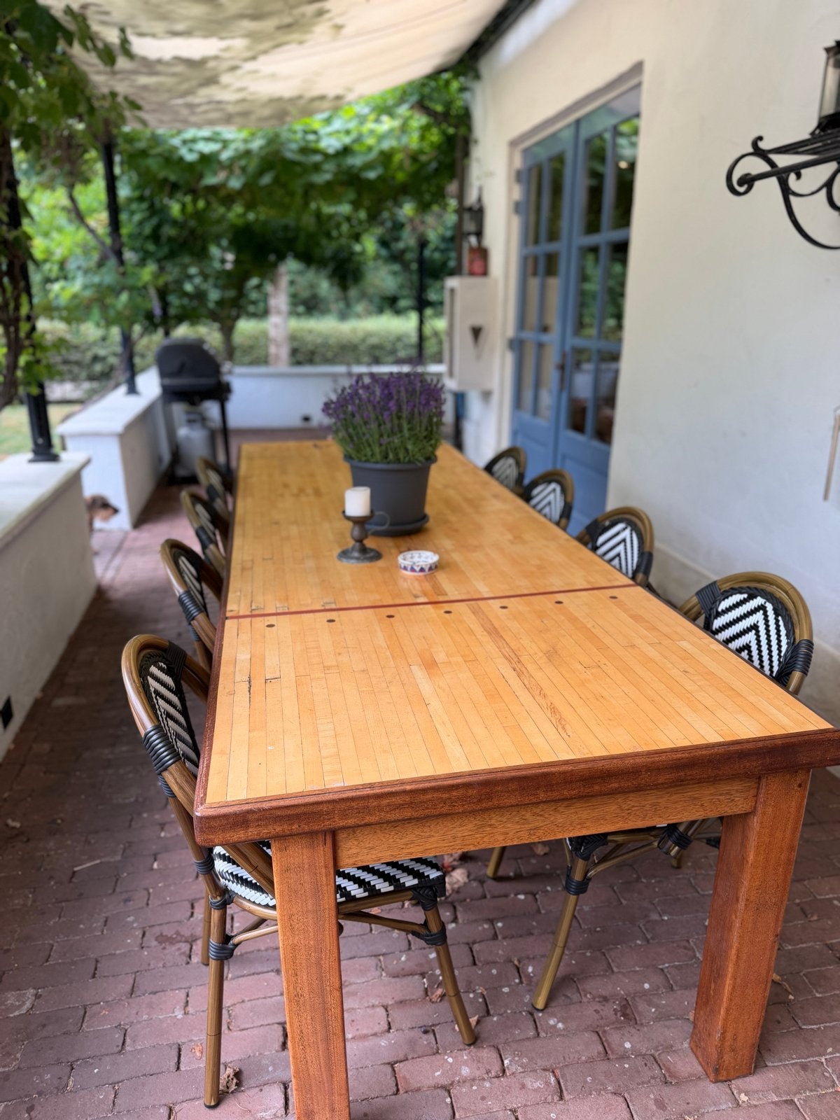 Robuuste houten eettafel voor buiten - Perfect voor terras, Ophalen, Gebruikt, Rechthoekig, Hout