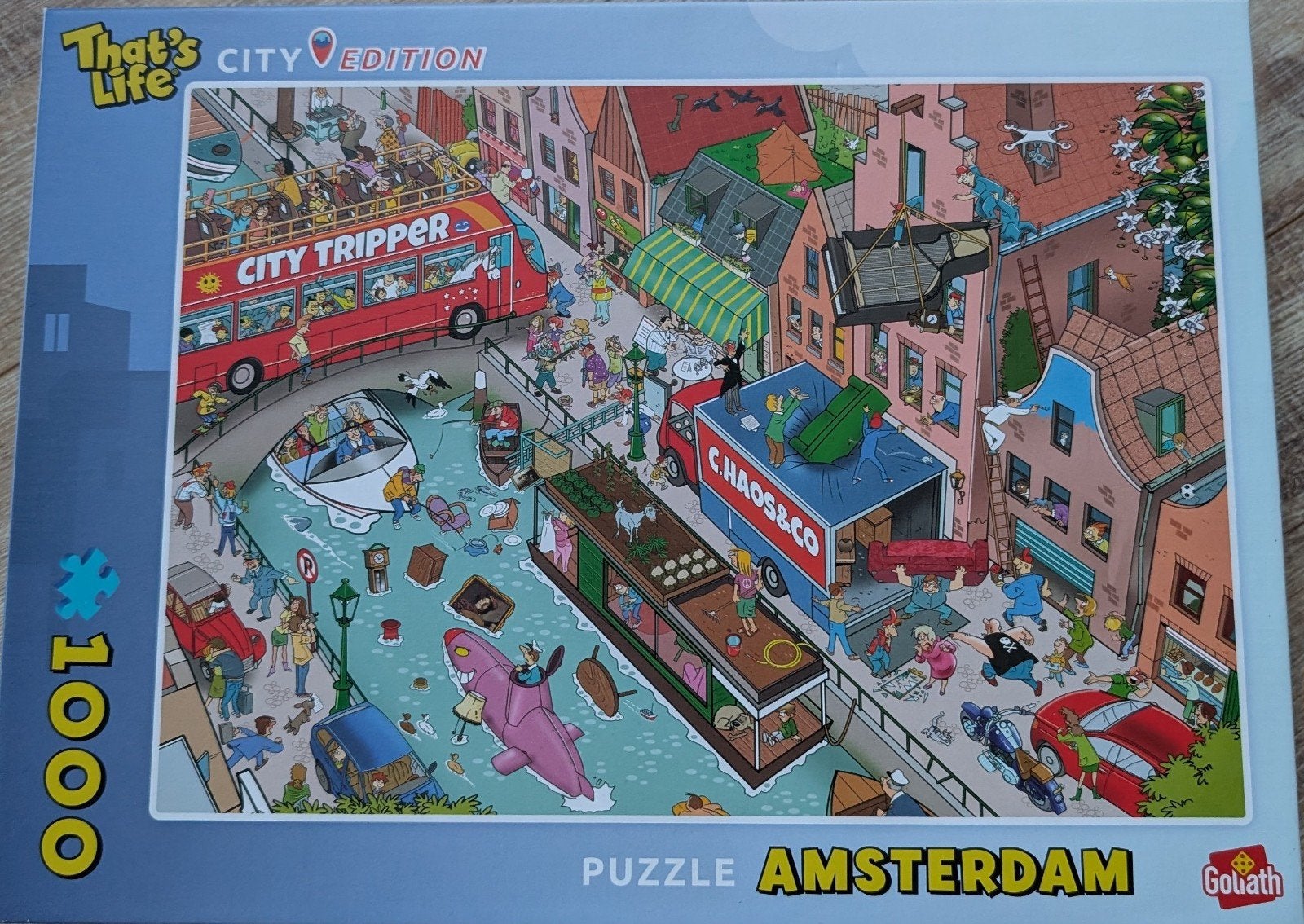 Amsterdam legpuzzel - 1000 stukjes - goliath, Ophalen, 500 t/m 1500 stukjes, Zo goed als nieuw, Legpuzzel