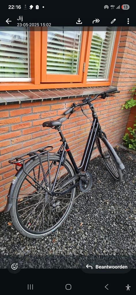 Zwarte damesfiets met bagagedrager, Velgrem, Versnellingen, Batavus, Ophalen of Verzenden
