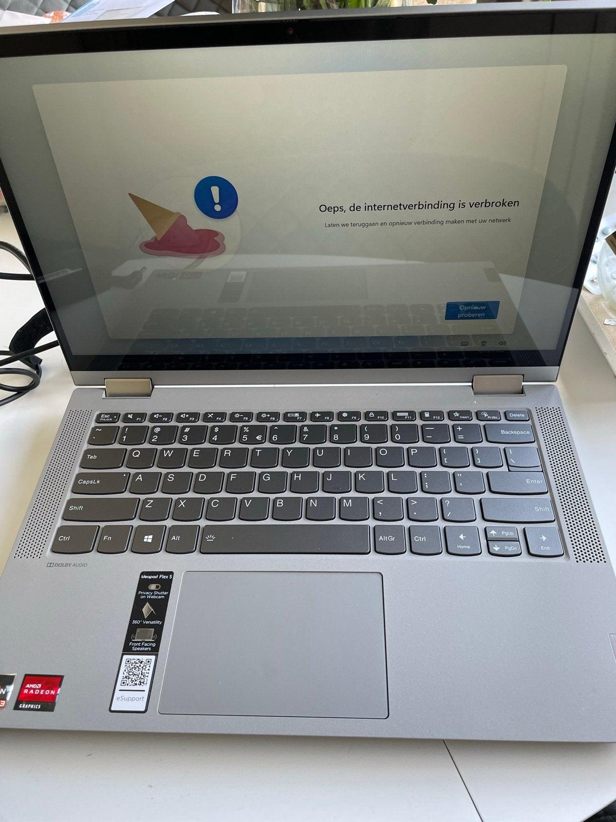 Lenovo IdeaPad Flex 5 - AMD Ryzen 3 - 14 inch - Zo goed als, Computers en Software, Met videokaart, 2 tot 3 Ghz, Qwerty, 8 GB
