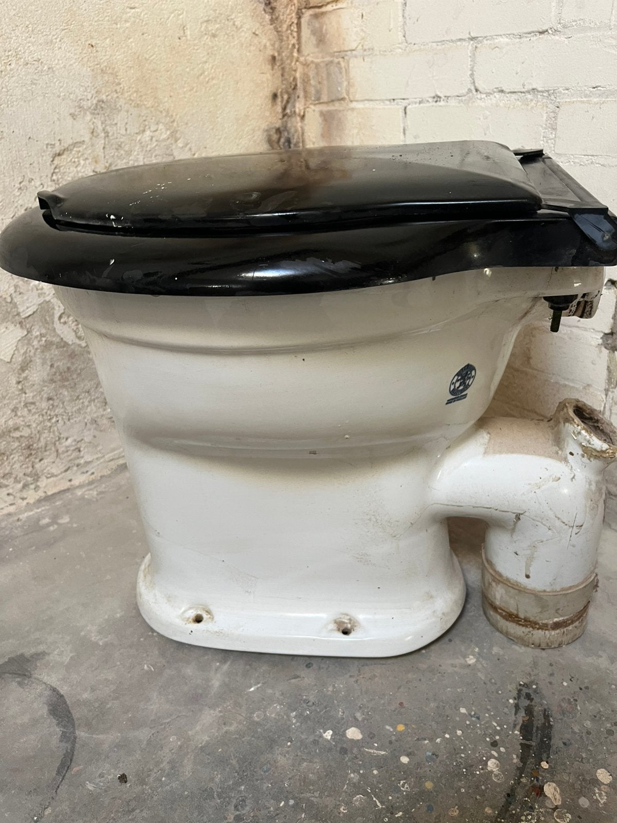 Oude toiletpot jaren 60 met philips bakeliet toiletbril, Ophalen, Zo goed als nieuw, Toilet