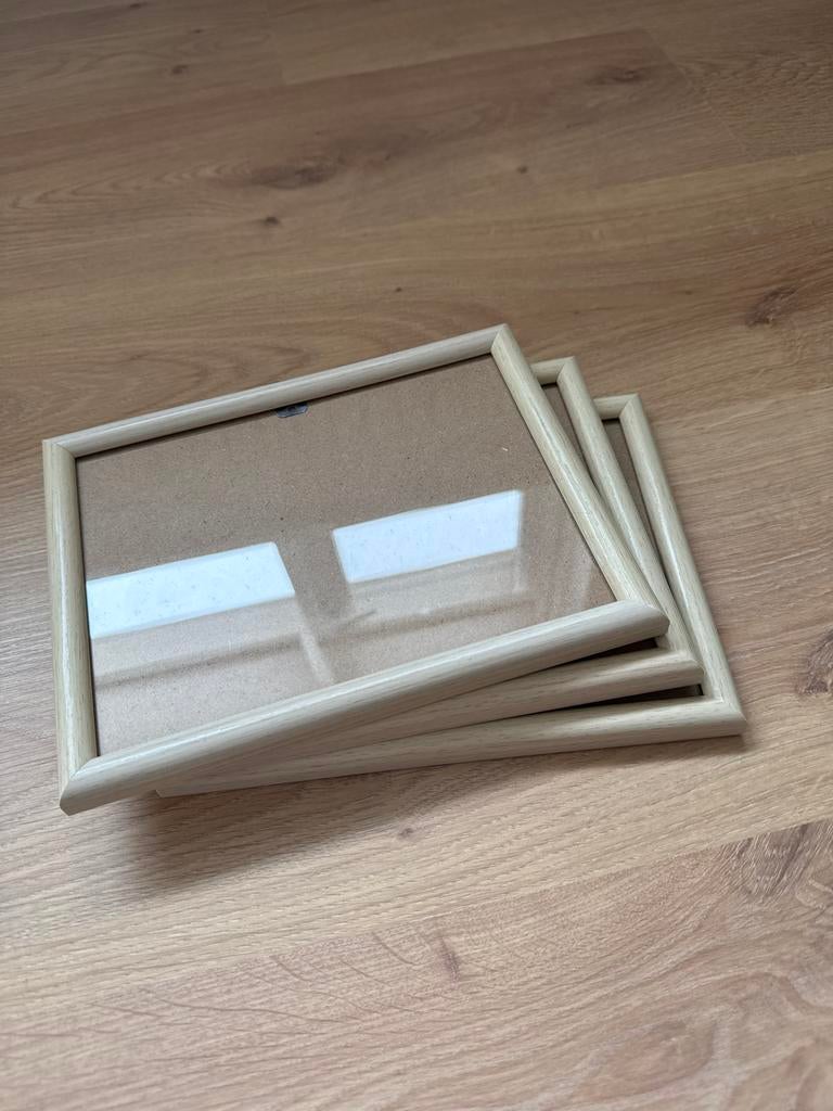 Set van 3 houten fotolijstjes, Ophalen of Verzenden, Zo goed als nieuw