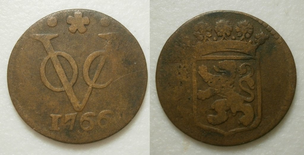Holland VOC Duit 1766, Ophalen of Verzenden, Vóór koninkrijk, 1 cent, Losse munt