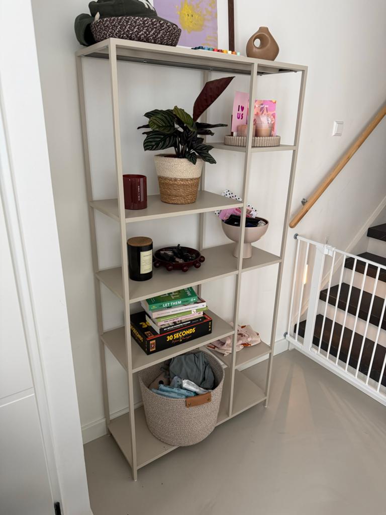 FonQ Latte Stellingkast - Mat beige (H165xB80xD30cm), Huis en Inrichting, Ophalen of Verzenden, Zo goed als nieuw