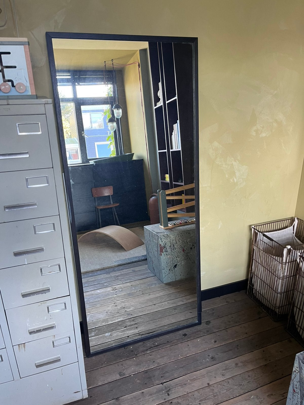 Ikea STAVE spiegel zwart 160x70cm, Huis en Inrichting, Ophalen, Gebruikt, 150 tot 200 cm, Rechthoekig