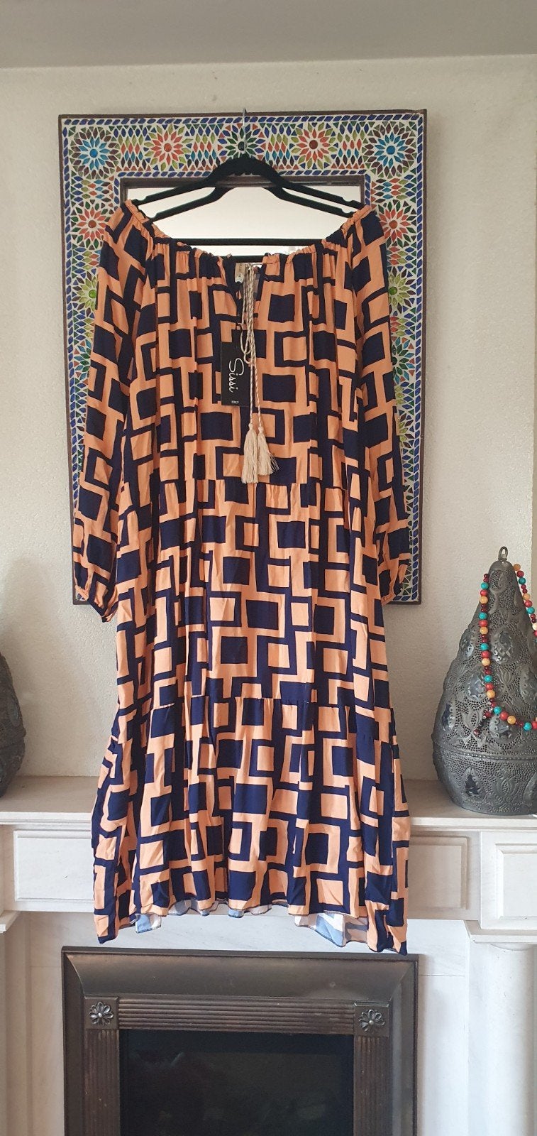 New collection 100% viscose zomerjurk maat 46 nieuw, Ophalen of Verzenden, Nieuw, Maat 46/48 (XL) of groter, Onder de knie