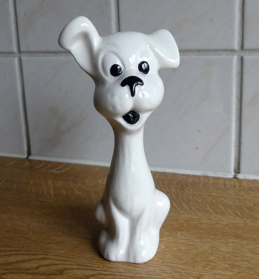 Sylvac hond wit hondje vintage beeldje hondenbeeldje England, Verzamelen, Beelden en Beeldjes, Ophalen of Verzenden, Gebruikt