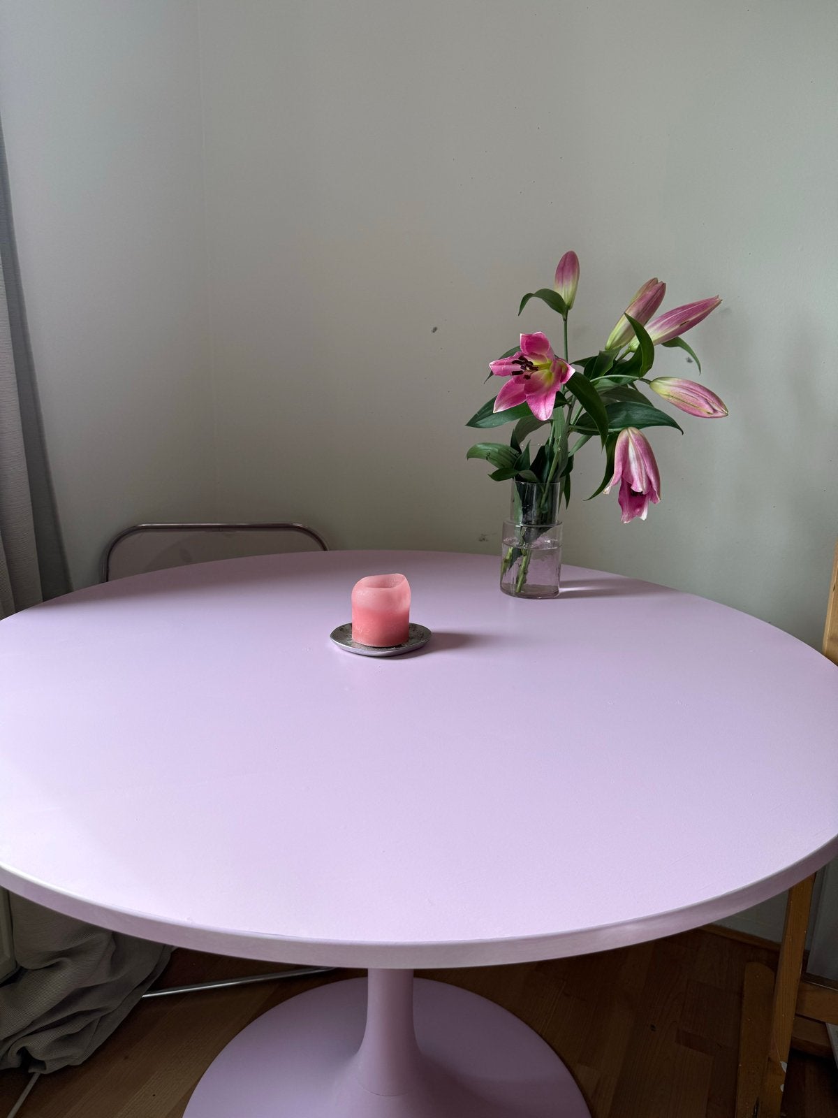 Ikea Docksta tafel - lichtroze geverfd (103 cm), Ophalen, Kunststof, Gebruikt, 100 tot 150 cm
