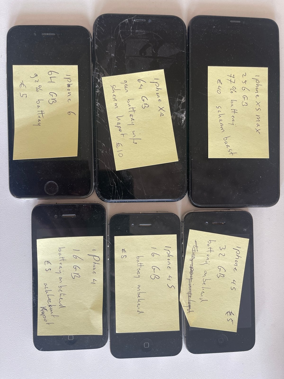 6 Oude iPhones - Diverse Modellen met Gebreken, Telecommunicatie, Ophalen of Verzenden, Gebruikt, Zonder simlock
