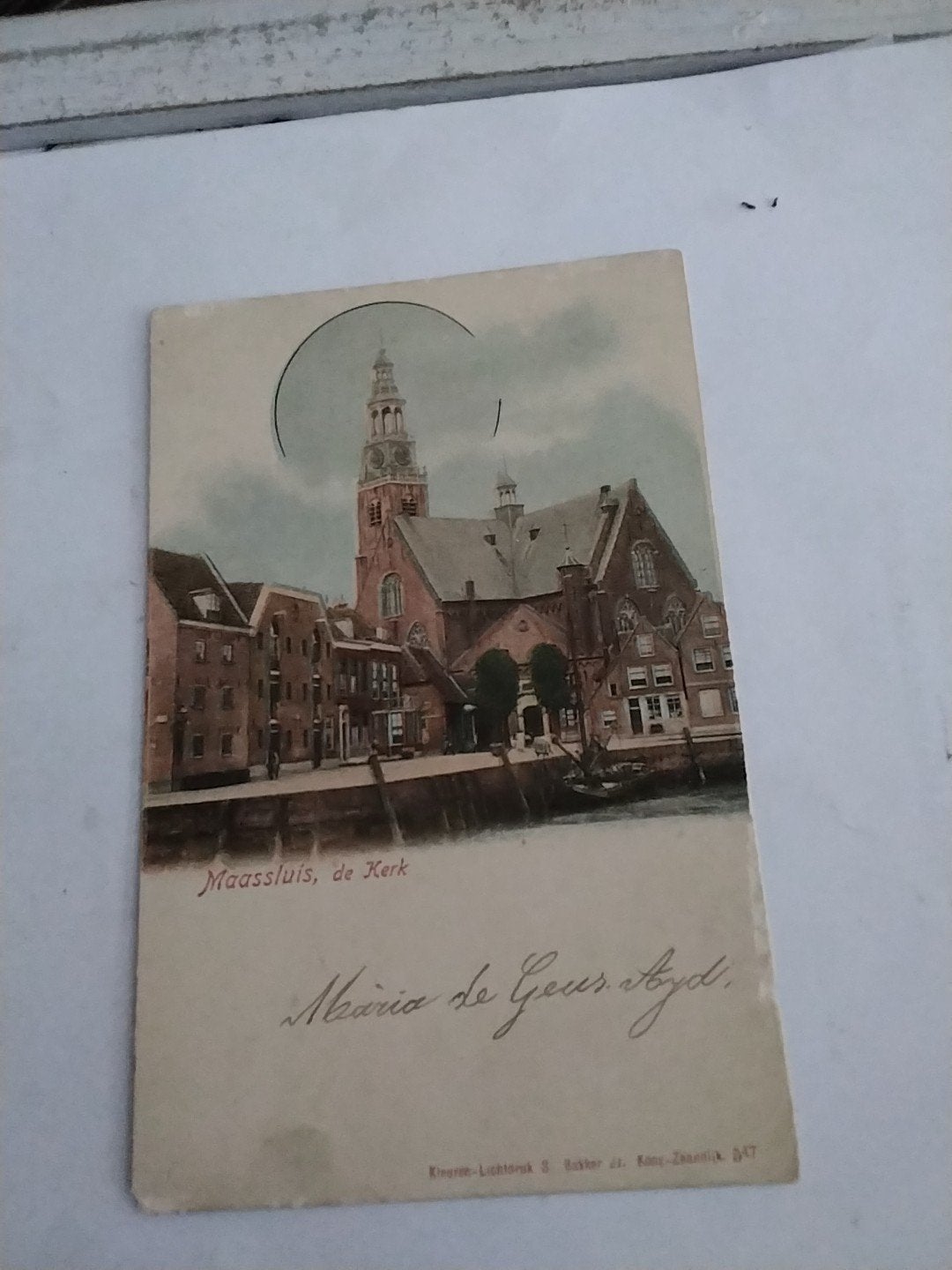 Oude Ansichtkaart Maassluis, de Kerk - Gelopen, Verzamelen, Ophalen of Verzenden, Voor 1920, Gelopen, Zuid-Holland
