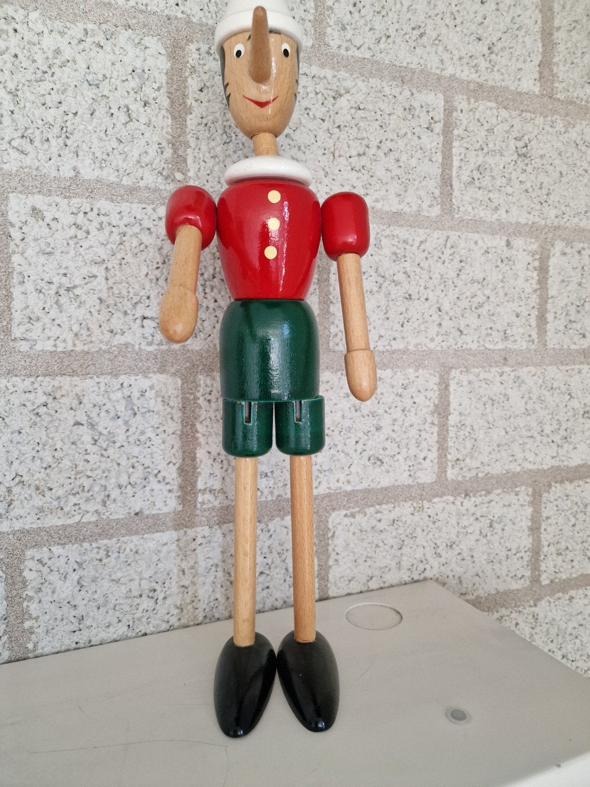 Vintage beeld houten Pinokkio, Ophalen of Verzenden, Zo goed als nieuw, Beeldje of Poppetje