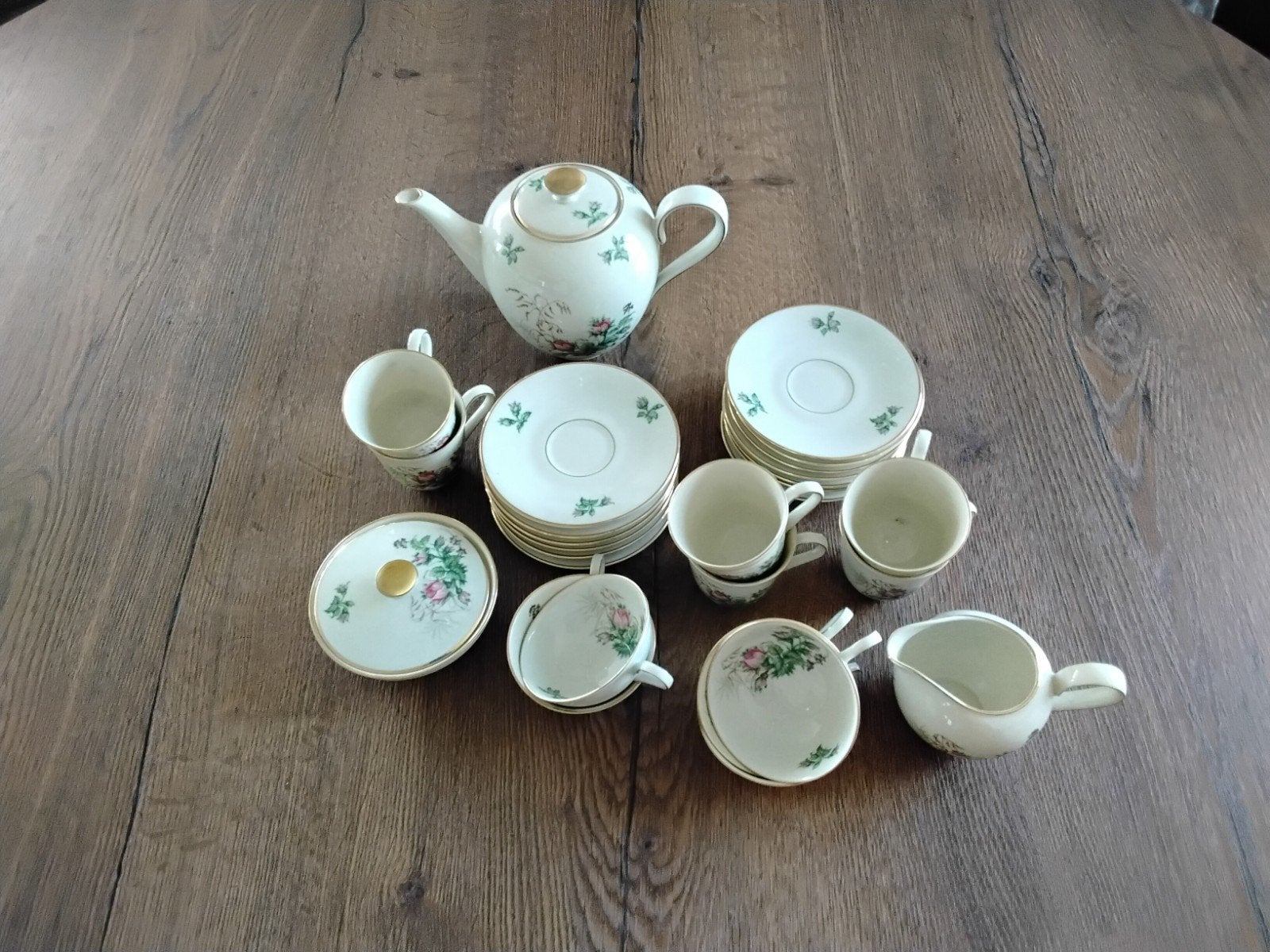 Vintage Heinrich H&C Bavaria theeservies met bloemmotief, Antiek en Kunst, Antiek | Servies compleet, Ophalen of Verzenden