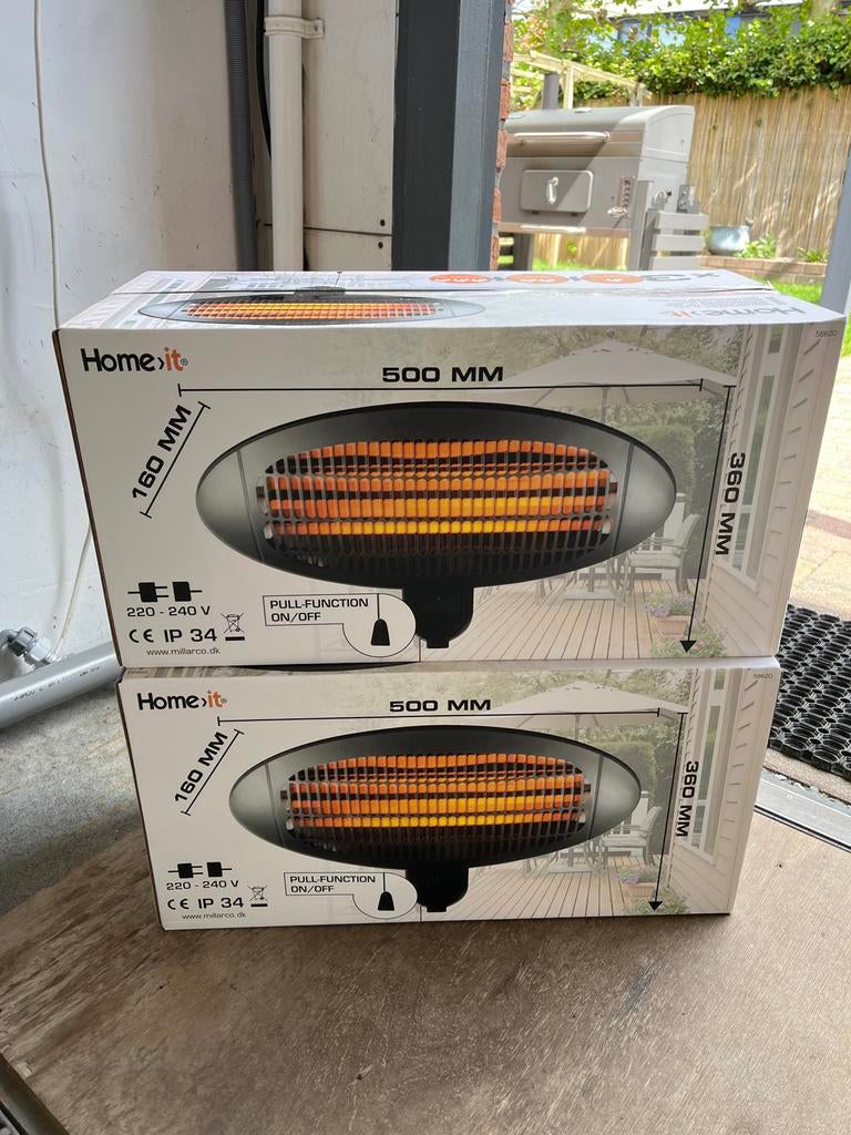 2x Nieuwe Home it Terrasverwarming, Tuin en Terras, Terrasverwarmers, Ophalen of Verzenden, Nieuw, Elektrisch, Wand