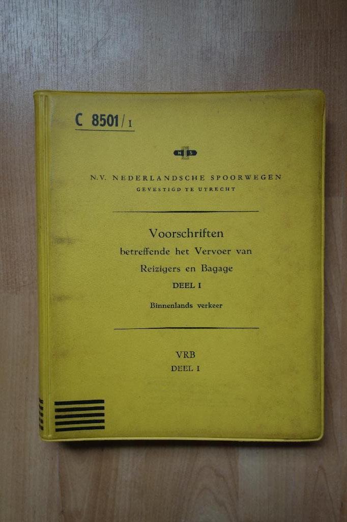 NS Voorschrift C8501/I uit 1957, Verzamelen, Ophalen of Verzenden, Gebruikt, Trein, Boek of Tijdschrift