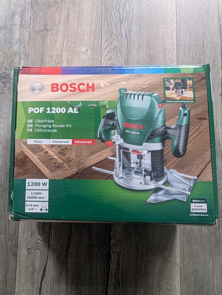 Bosch POF 1200 AE bovenfrees, Ophalen, Zo goed als nieuw, Elektrisch, Bovenfrees