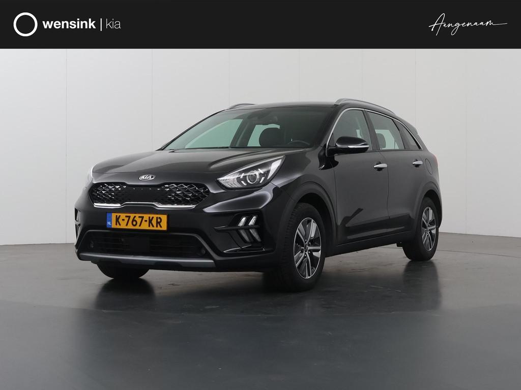Kia Niro 1.6 GDi Hybrid DynamicLine | Trekhaak | Navigatie |, Auto's, Kia, Gebruikt, Euro 6, Leder en Stof, Zwart