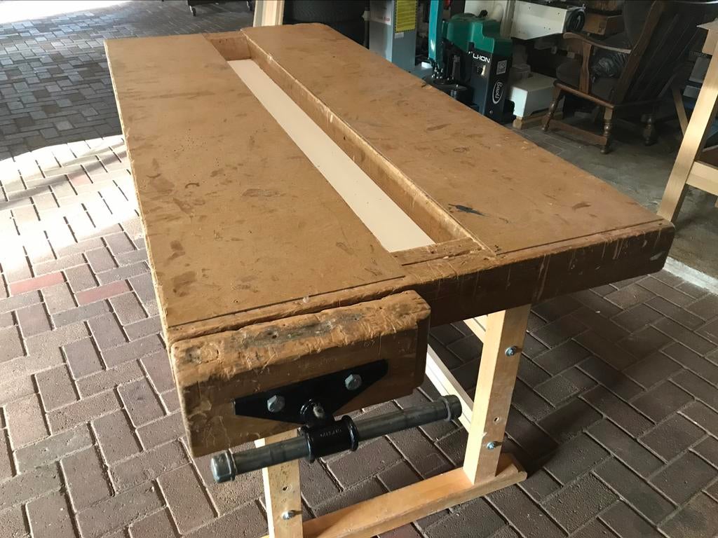 Hofmann en Hammer gmbh massief beukenhouten werkbank., Doe-het-zelf en Verbouw, Werkbanken, Ophalen, Gebruikt, 170 cm of meer