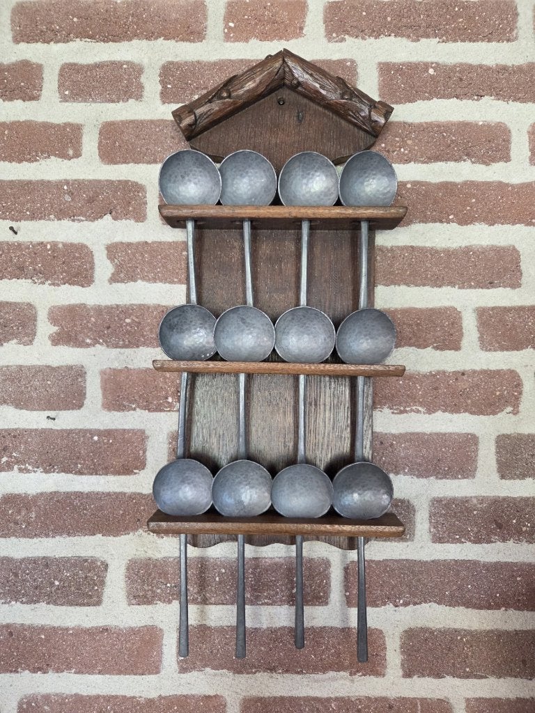 Oud tinnen lepelrek vintage, Ophalen of Verzenden