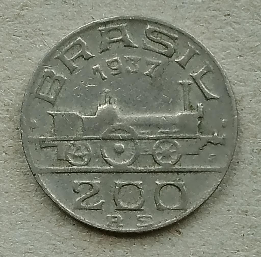 Brazilië, 200 reis 1937, Ophalen of Verzenden, Zuid-Amerika, Losse munt